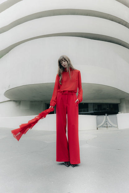 Blusa Crystal rojo Camisas Julise Magon 