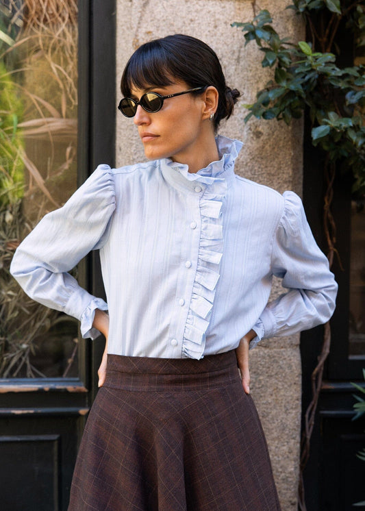 Blusa Juliette Volante Azul Shirts & blouses IPA BRAND 