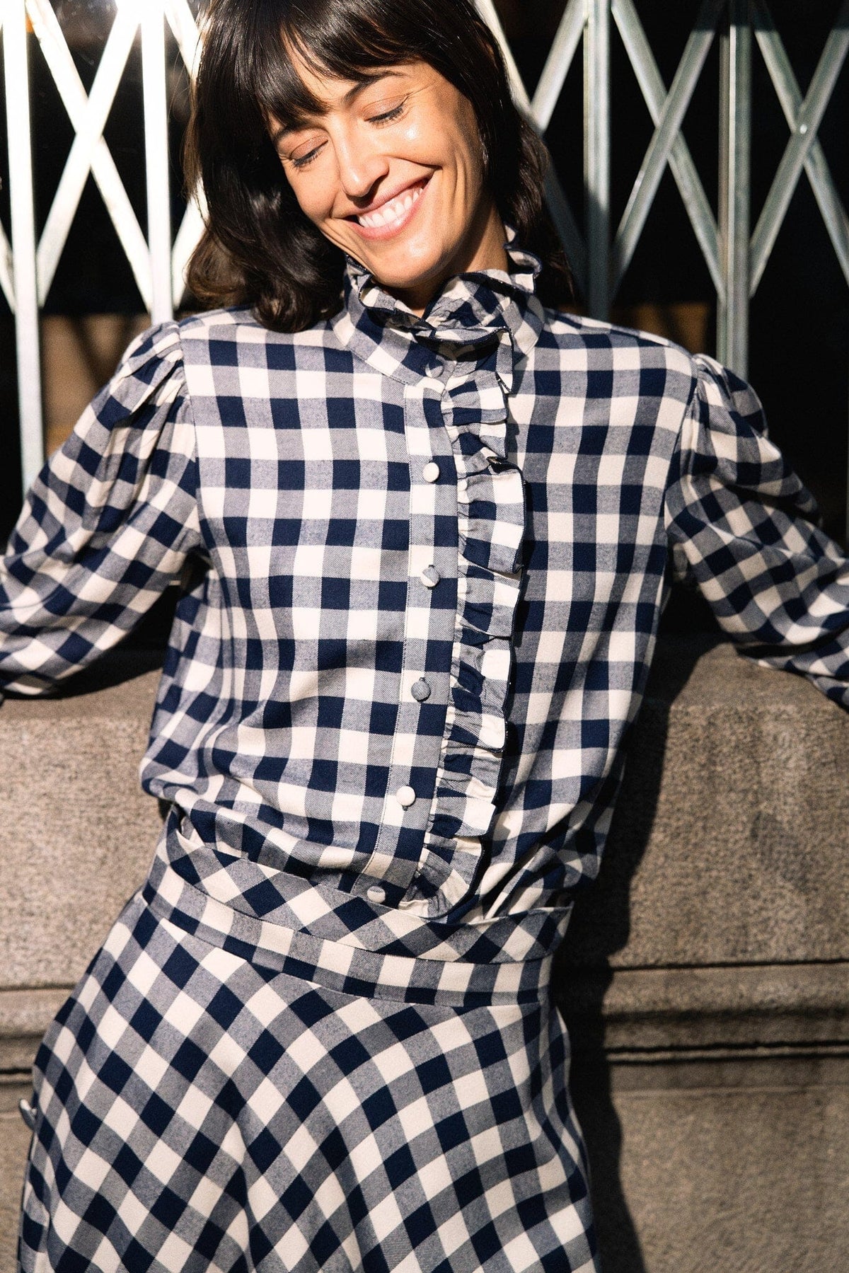 Blusa Lucie Vichy Azul Marino Shirts & blouses IPA BRAND 