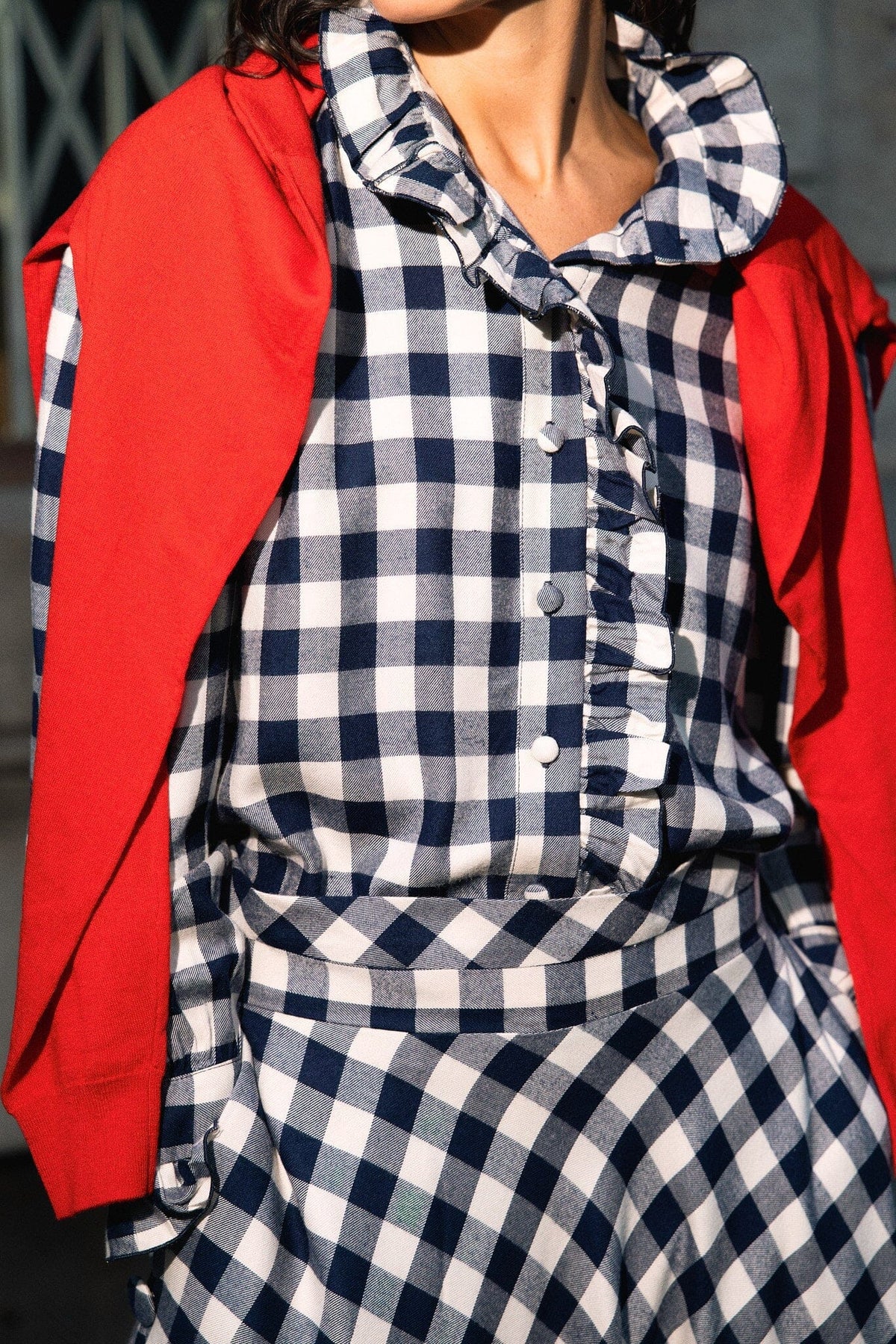 Blusa Lucie Vichy Azul Marino Shirts & blouses IPA BRAND 