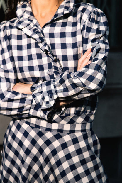 Blusa Lucie Vichy Azul Marino Shirts & blouses IPA BRAND 