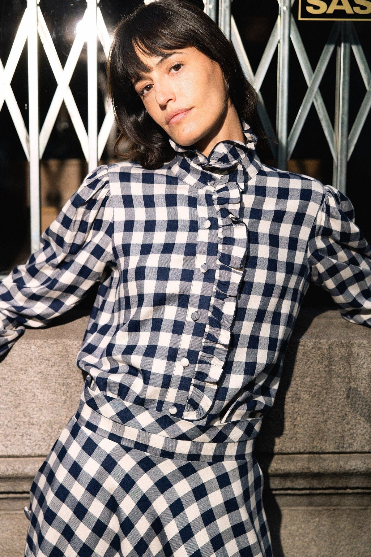 Blusa Lucie Vichy Azul Marino Shirts & blouses IPA BRAND 