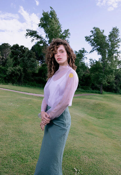 Blusa morada pintada Shirts & Blouses Luciana Estudio 