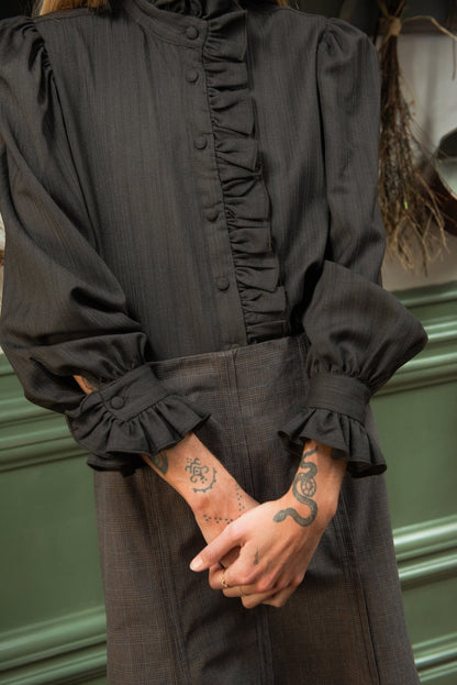 Blusa Rigi Volantes Marrón IPA BRAND 