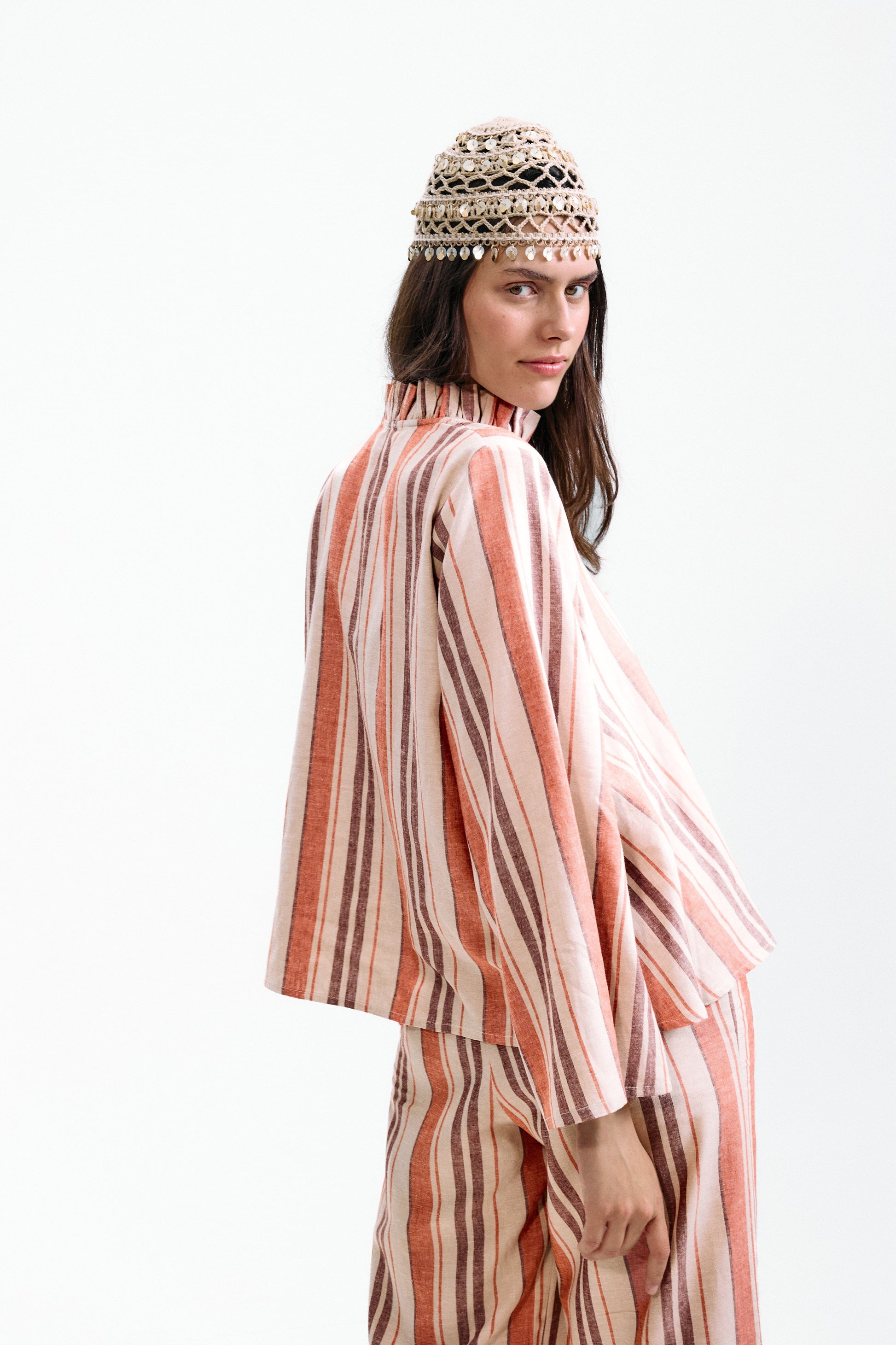 Blusa Scirocco Rayas Coral y Lila Shirts & Blouses IPA BRAND 