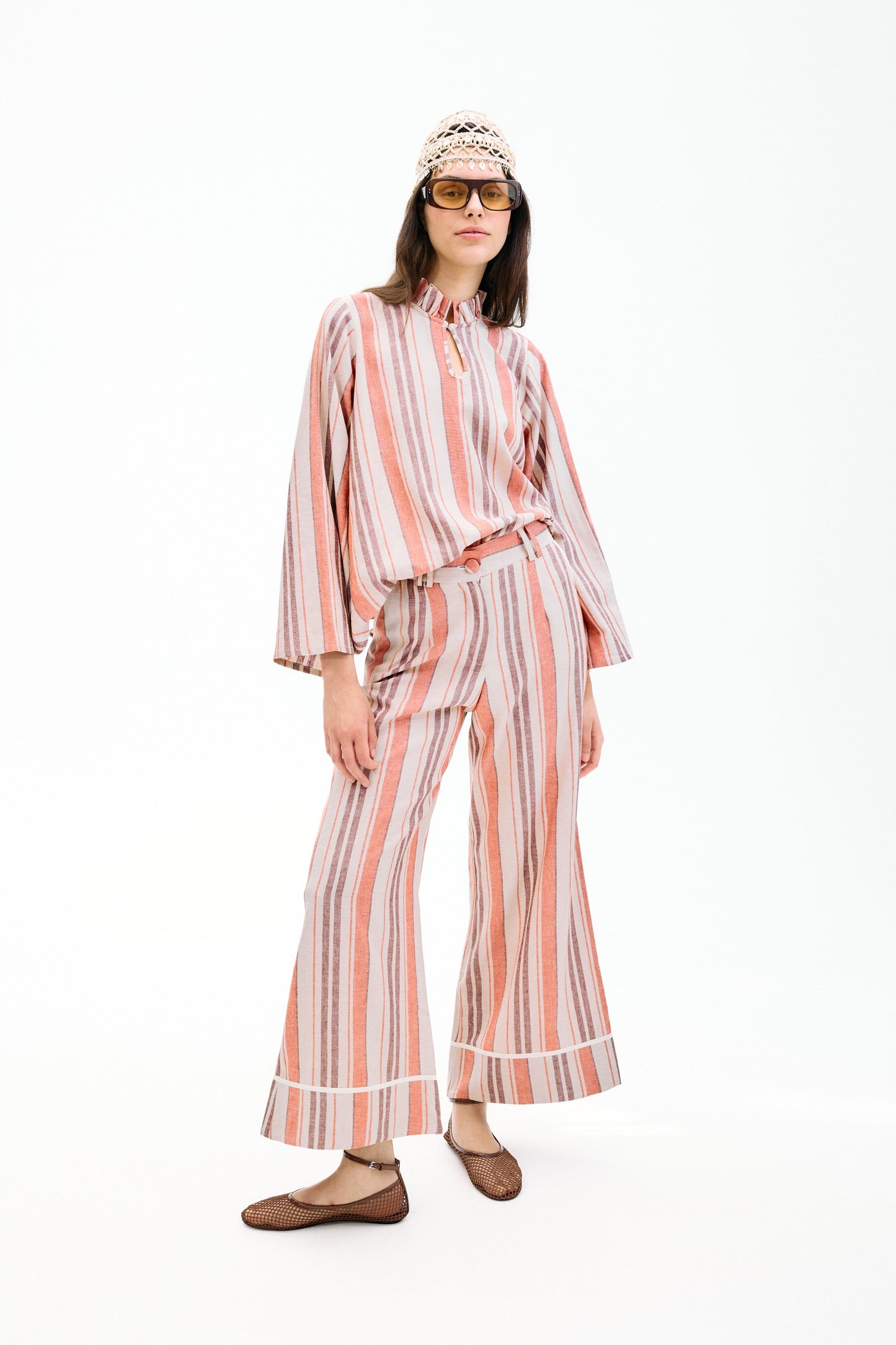 Blusa Scirocco Rayas Coral y Lila Shirts & Blouses IPA BRAND 