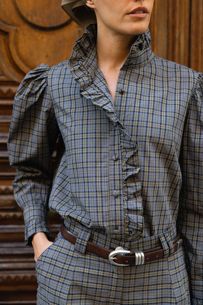 Blusa Sophie Tartán Azul Shirts & blouses IPA BRAND 