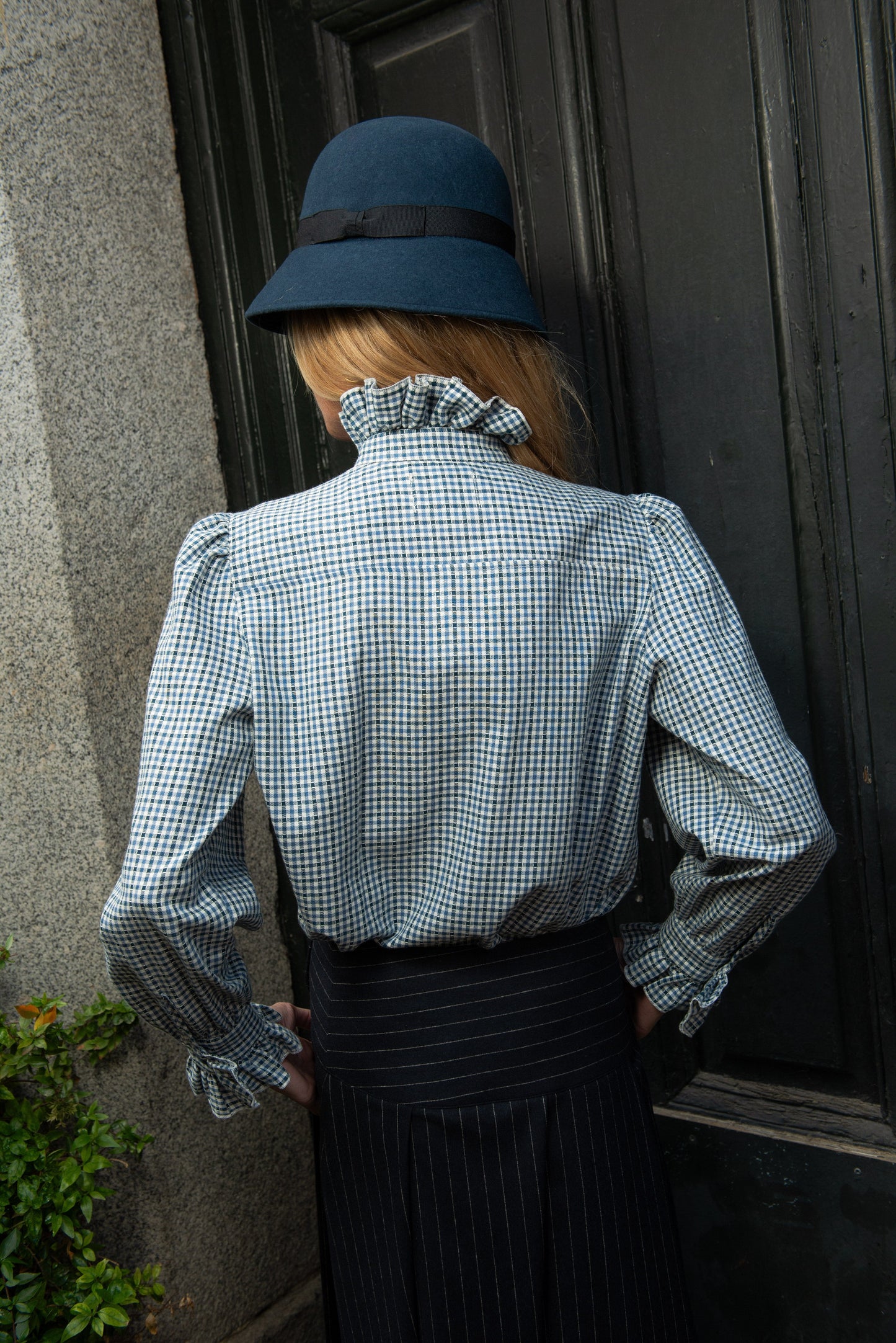 Blusa Sorenna Volantes Cuadritos Azul Shirts & blouses IPA BRAND 