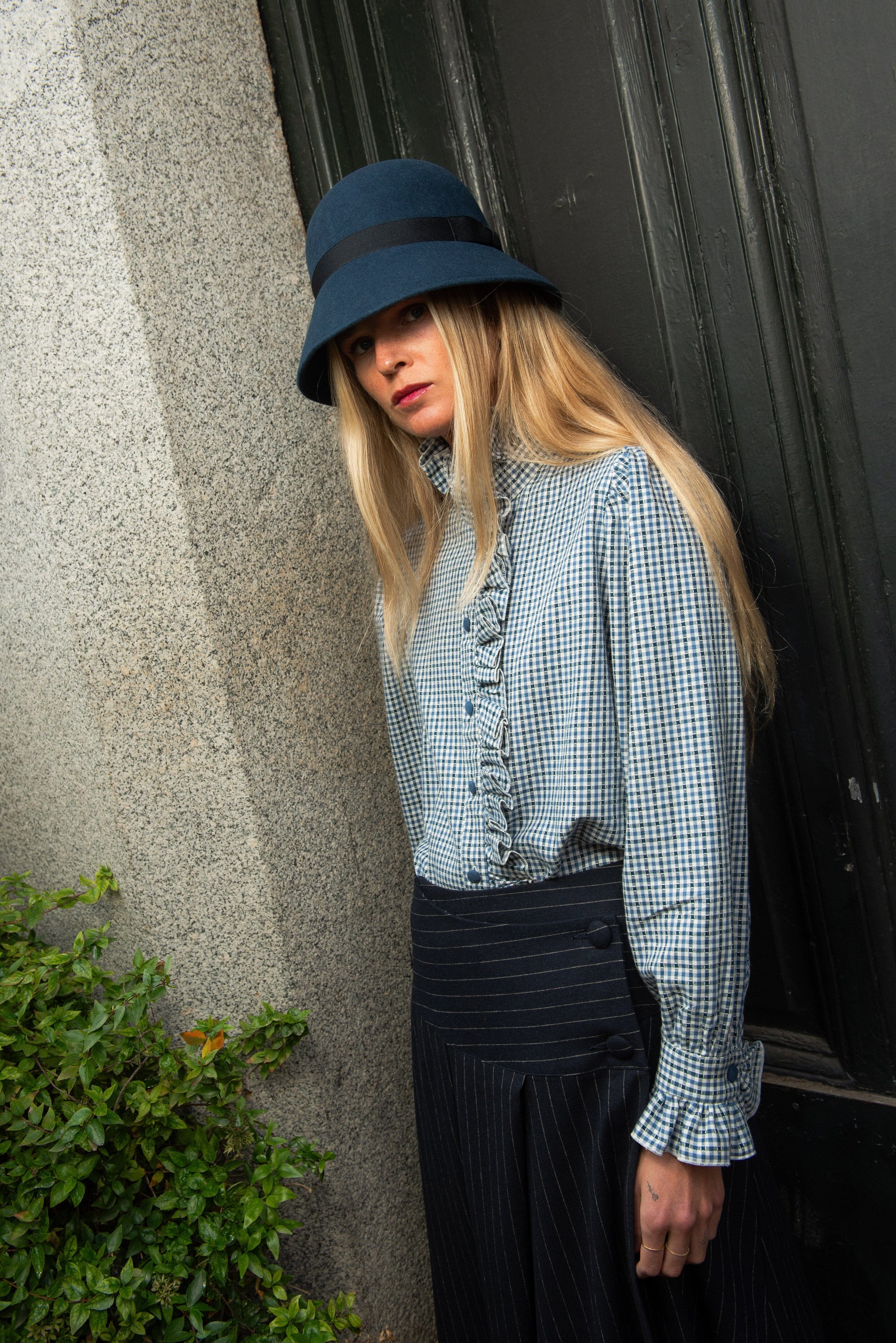 Blusa Sorenna Volantes Cuadritos Azul Shirts & blouses IPA BRAND 