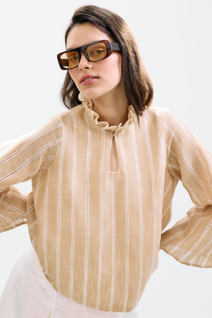 Blusa Zefiro Rayas Beige Shirts & Blouses IPA BRAND 