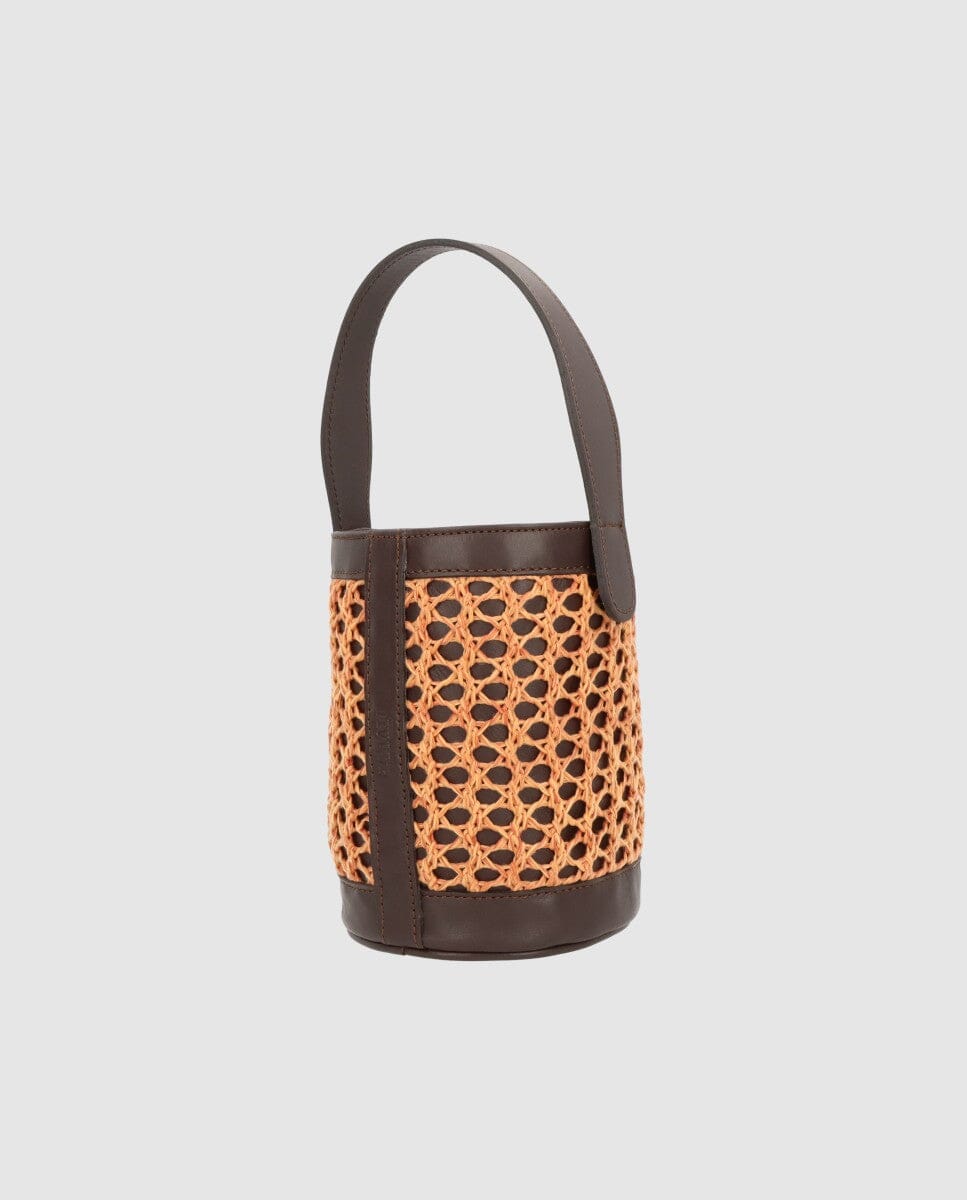 Bolso cubo Zig Zag chocolate + caldera Zahati 