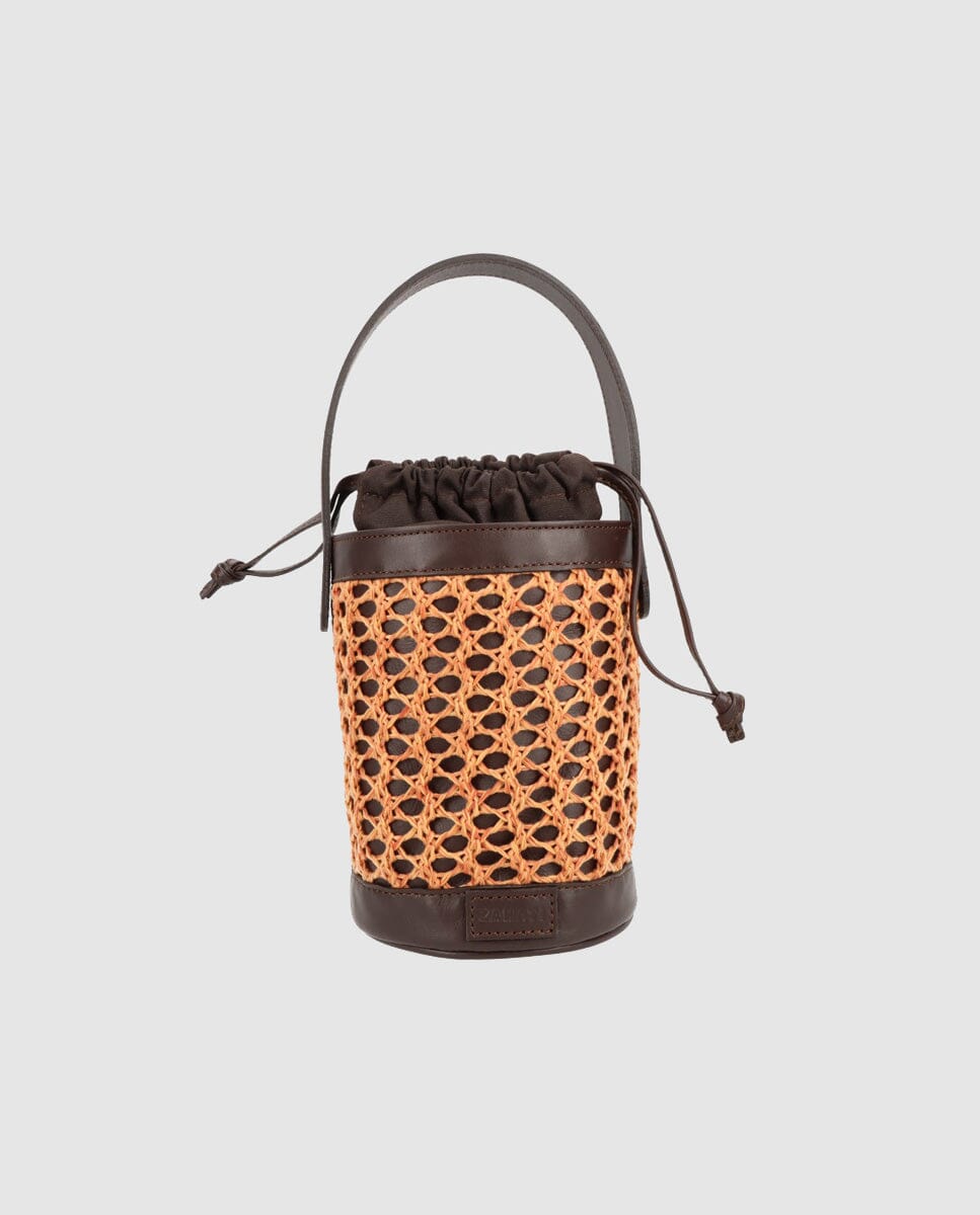 Bolso cubo Zig Zag chocolate + caldera Zahati 