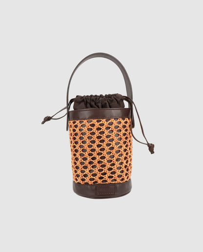 Bolso cubo Zig Zag chocolate + caldera Zahati 