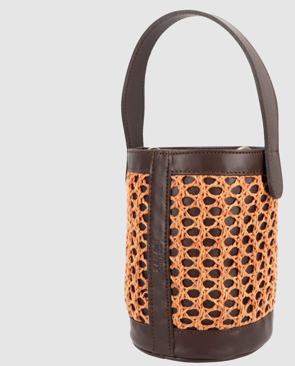 Bolso cubo Zig Zag chocolate + caldera Zahati 