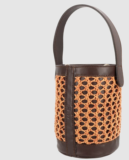 Bolso cubo Zig Zag chocolate + caldera Zahati 