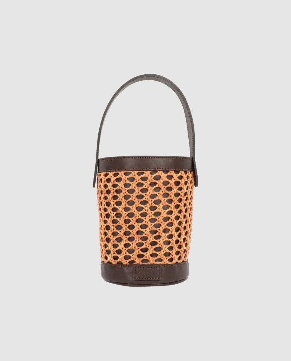 Bolso cubo Zig Zag chocolate + caldera Zahati 