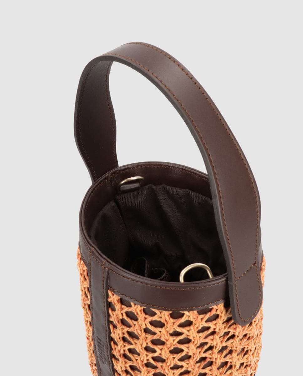 Bolso cubo Zig Zag chocolate + caldera Zahati 