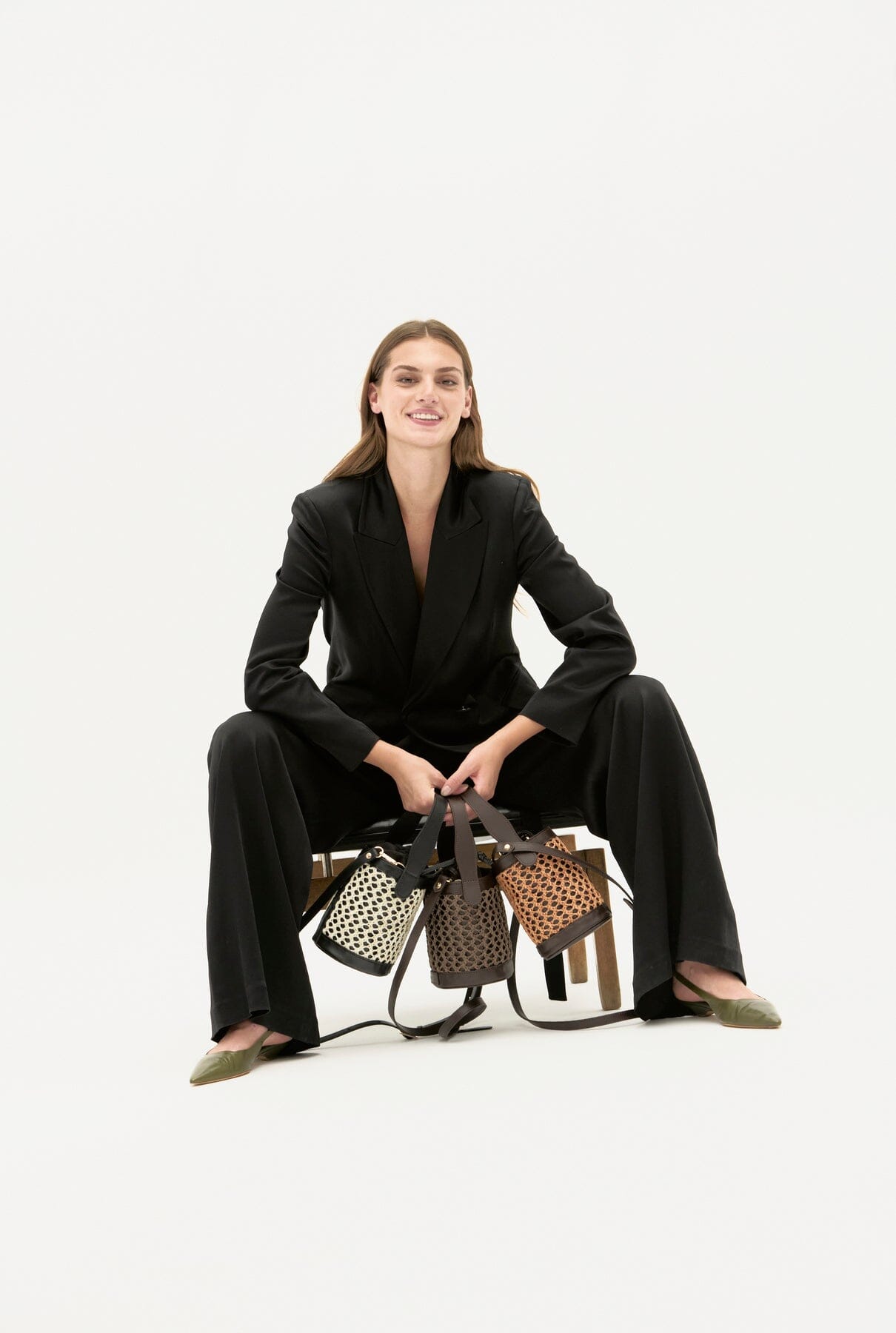 Bolso cubo Zig Zag chocolate + caldera Zahati 