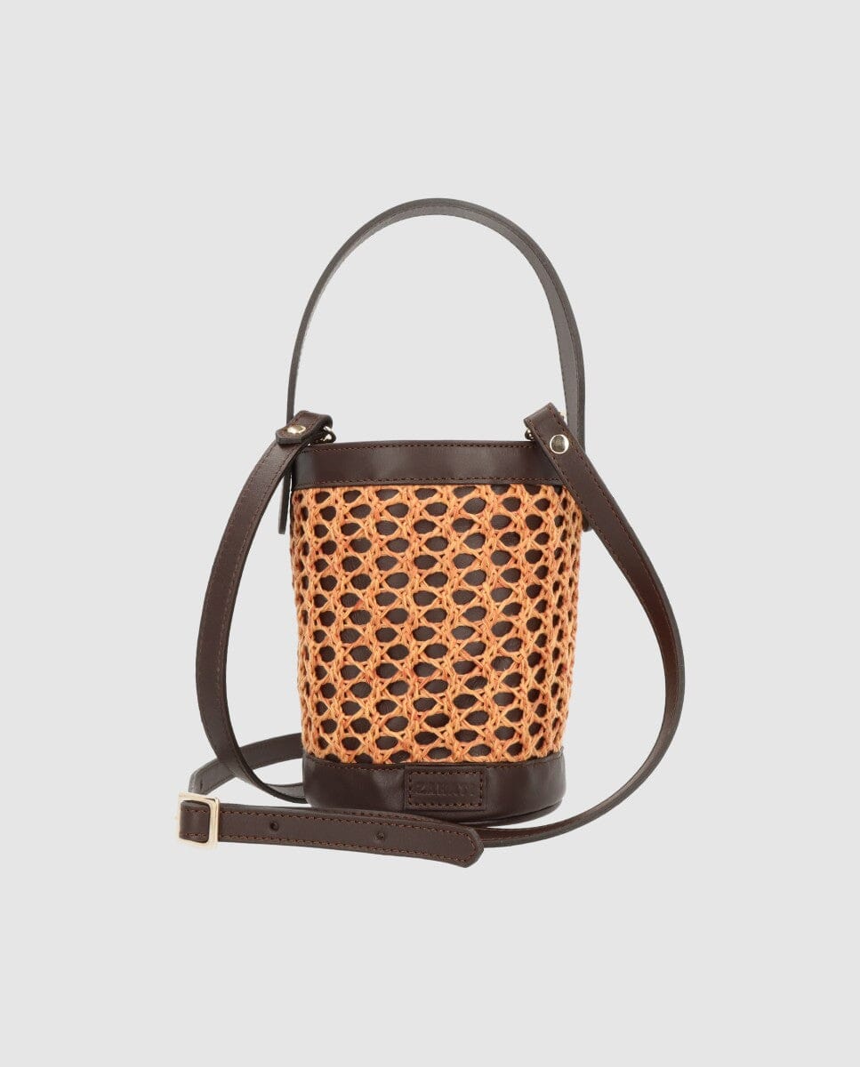 Bolso cubo Zig Zag chocolate + caldera Zahati 