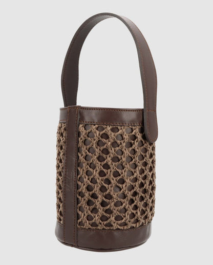 Bolso cubo Zig Zag chocolate + marrón Zahati 