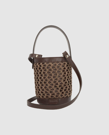 Bolso cubo Zig Zag chocolate + marrón Zahati 