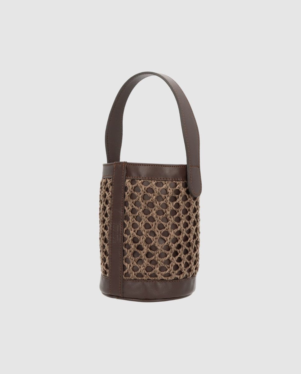 Bolso cubo Zig Zag chocolate + marrón Zahati 