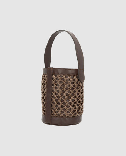 Bolso cubo Zig Zag chocolate + marrón Zahati 