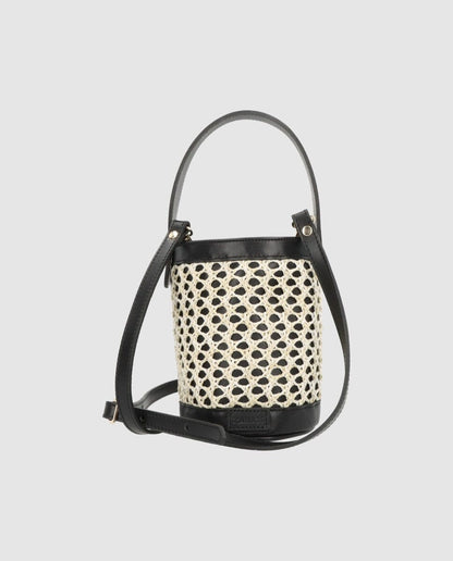Bolso cubo Zig Zag negro + blanco Zahati 
