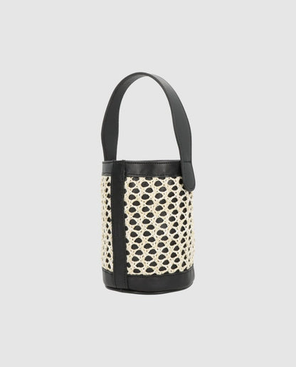 Bolso cubo Zig Zag negro + blanco Zahati 