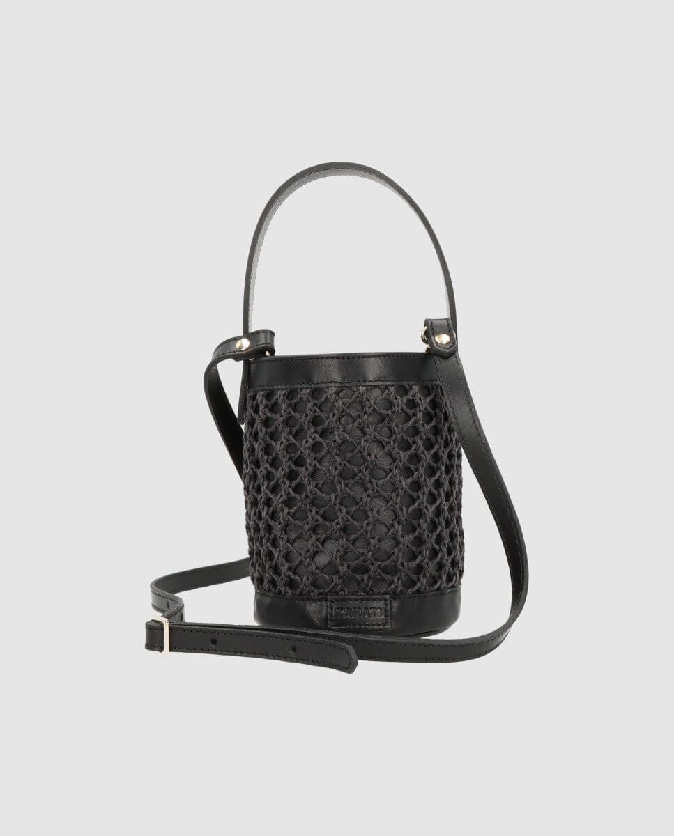 Bolso cubo Zig Zag negro + negro Zahati 
