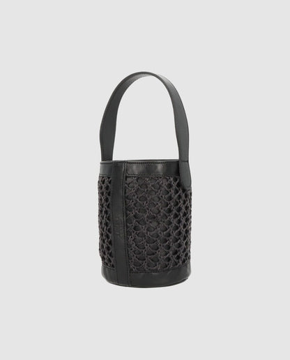 Bolso cubo Zig Zag negro + negro Zahati 