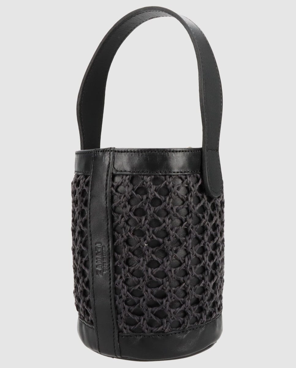 Bolso cubo Zig Zag negro + negro Zahati 