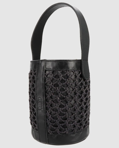 Bolso cubo Zig Zag negro + negro Zahati 