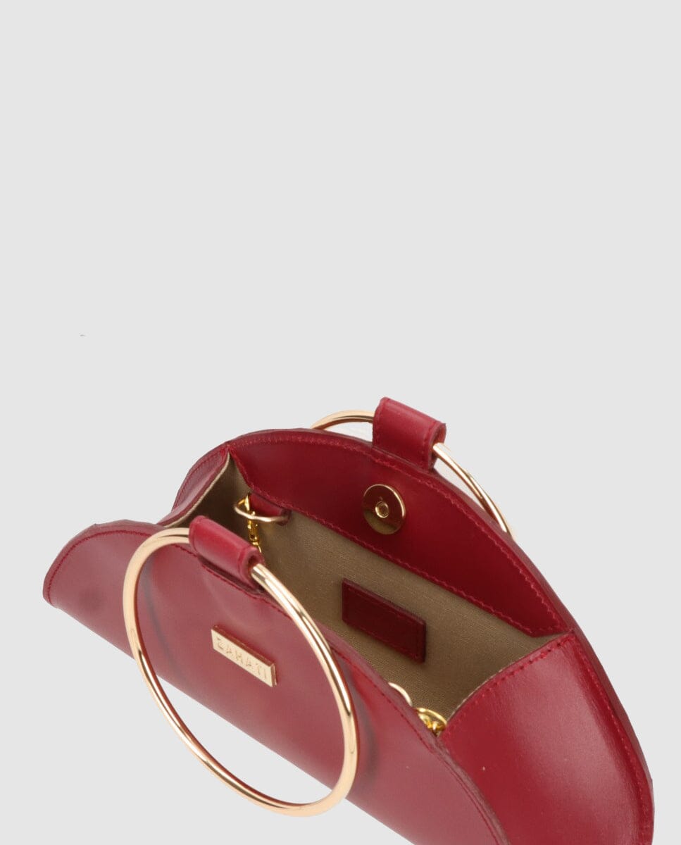 Bolso Moon Burdeos Mini-piel Bolso Zahati 