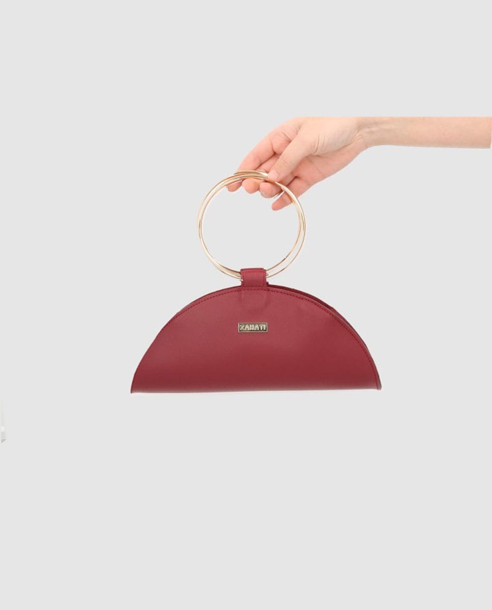 Bolso Moon Burdeos Mini-piel Bolso Zahati 