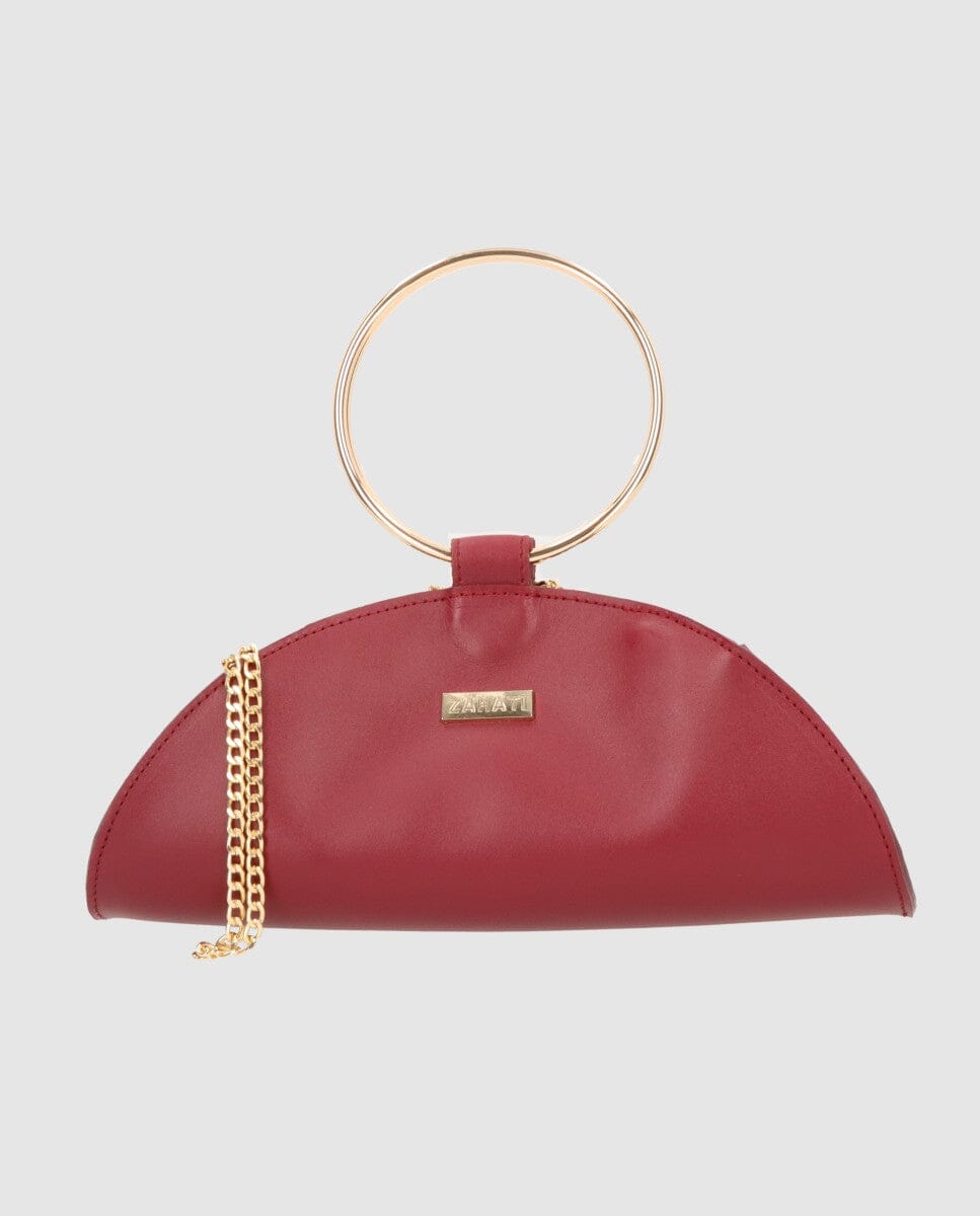 Bolso Moon Burdeos Mini-piel Bolso Zahati 