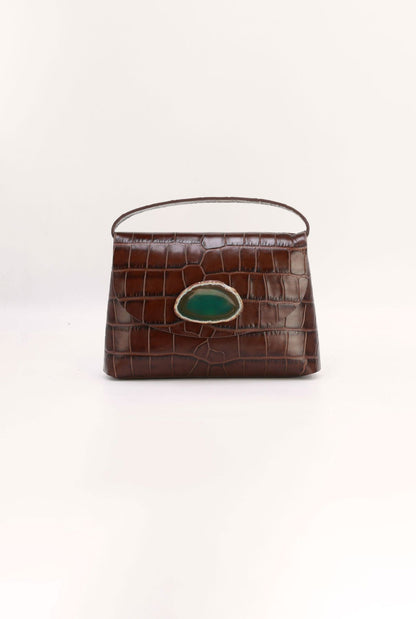 Bolso Ori Coco Marrón Ágata Verde BOLSOS Ecue 