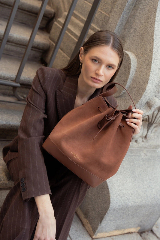 Bolso Telma Cognac Suede Crossbody bags Carnevale Madrid 