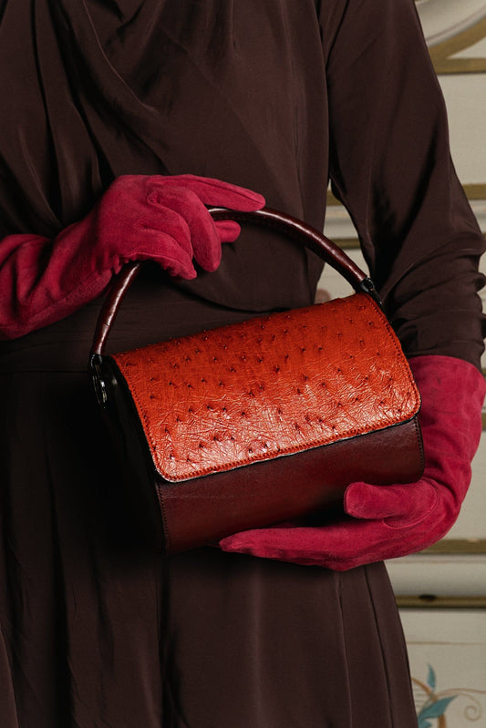 Bolso Violeta avestruz naranja Mini bags Dorantes Harness 