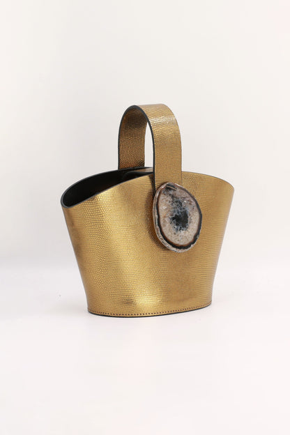 Bolso Zoe Grabado Dorado Ágata Natural BOLSOS Ecue 