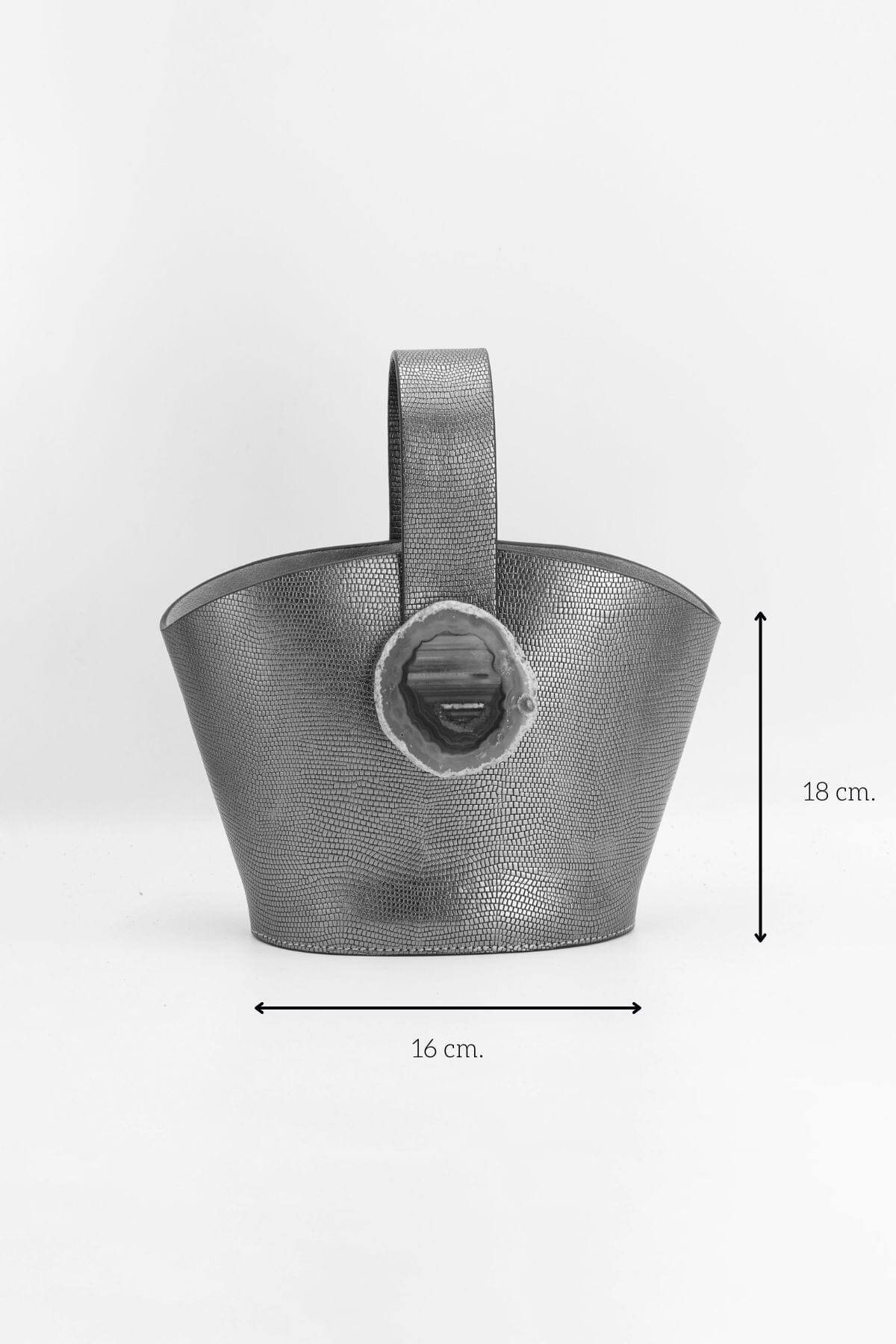 Bolso Zoe Grabado Plomo Ágata Azul BOLSOS Ecue 