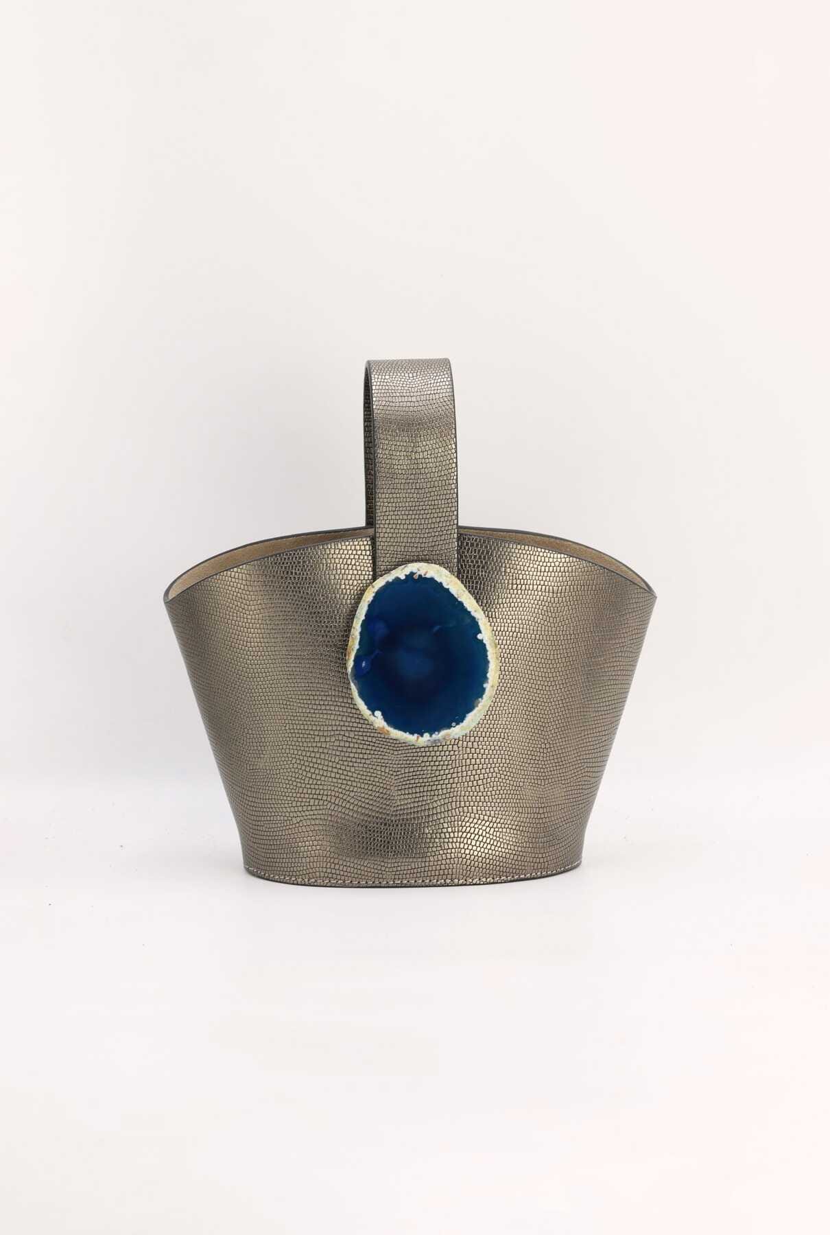 Bolso Zoe Grabado Plomo Ágata Azul BOLSOS Ecue 