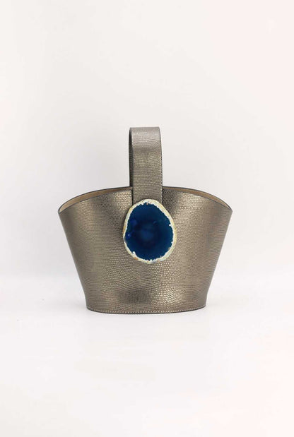 Bolso Zoe Grabado Plomo Ágata Azul BOLSOS Ecue 