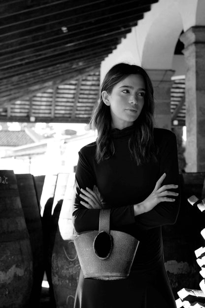 Bolso Zoe Grabado Plomo Ágata Azul BOLSOS Ecue 