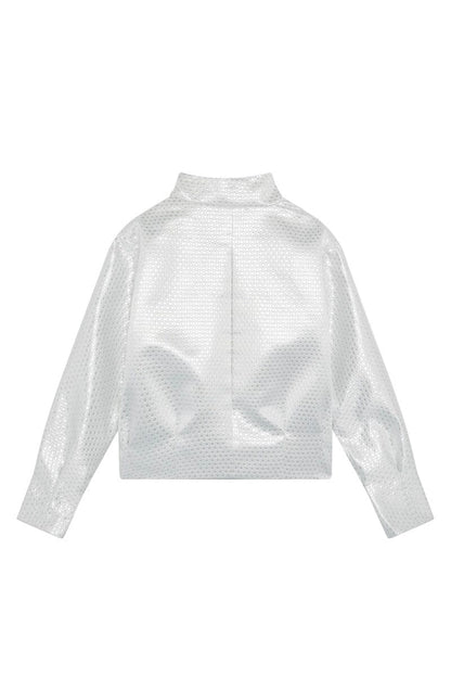 Bomber Lindsey Plateada Prendas de vestir Julise Magon 