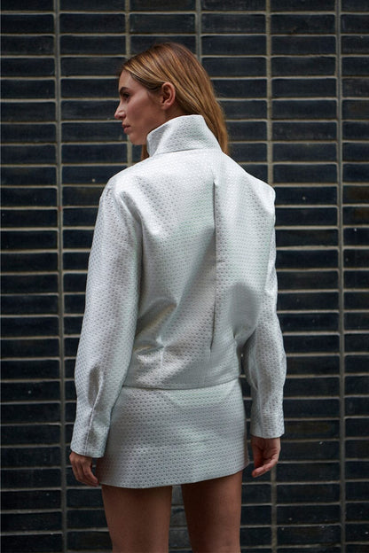 Bomber Lindsey Plateada Prendas de vestir Julise Magon 