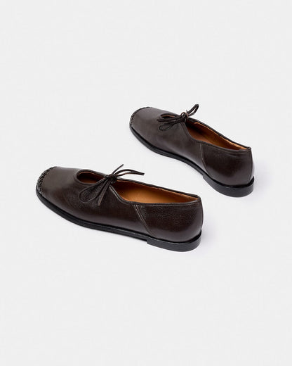 BORAGO MARRON OSCURO Flat shoes Naguisa 