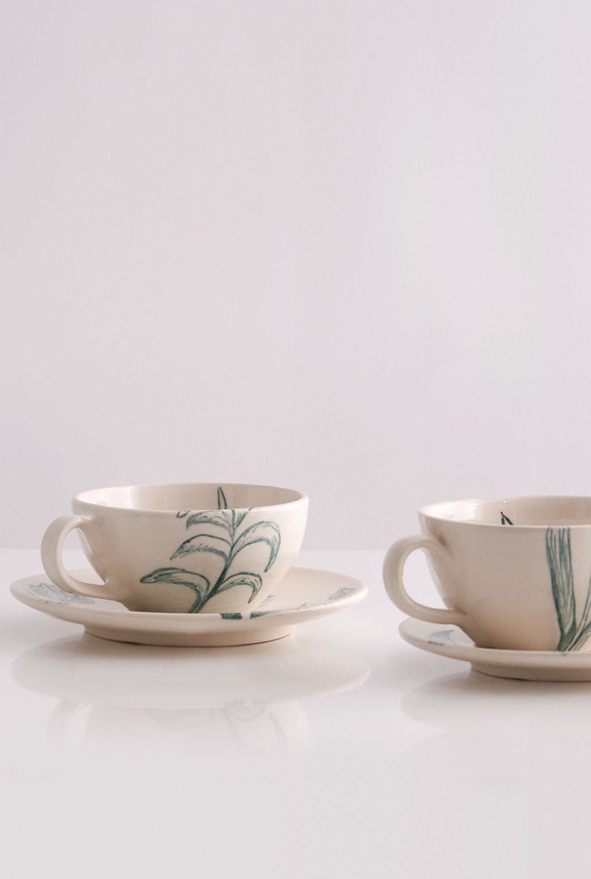 Botanical design tea set ( for two persons ) Tableware Nuria Blanco Vajillas 