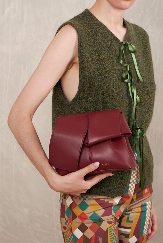 BOW BAG | BURGUNDY Hand bags Moi & Sass 