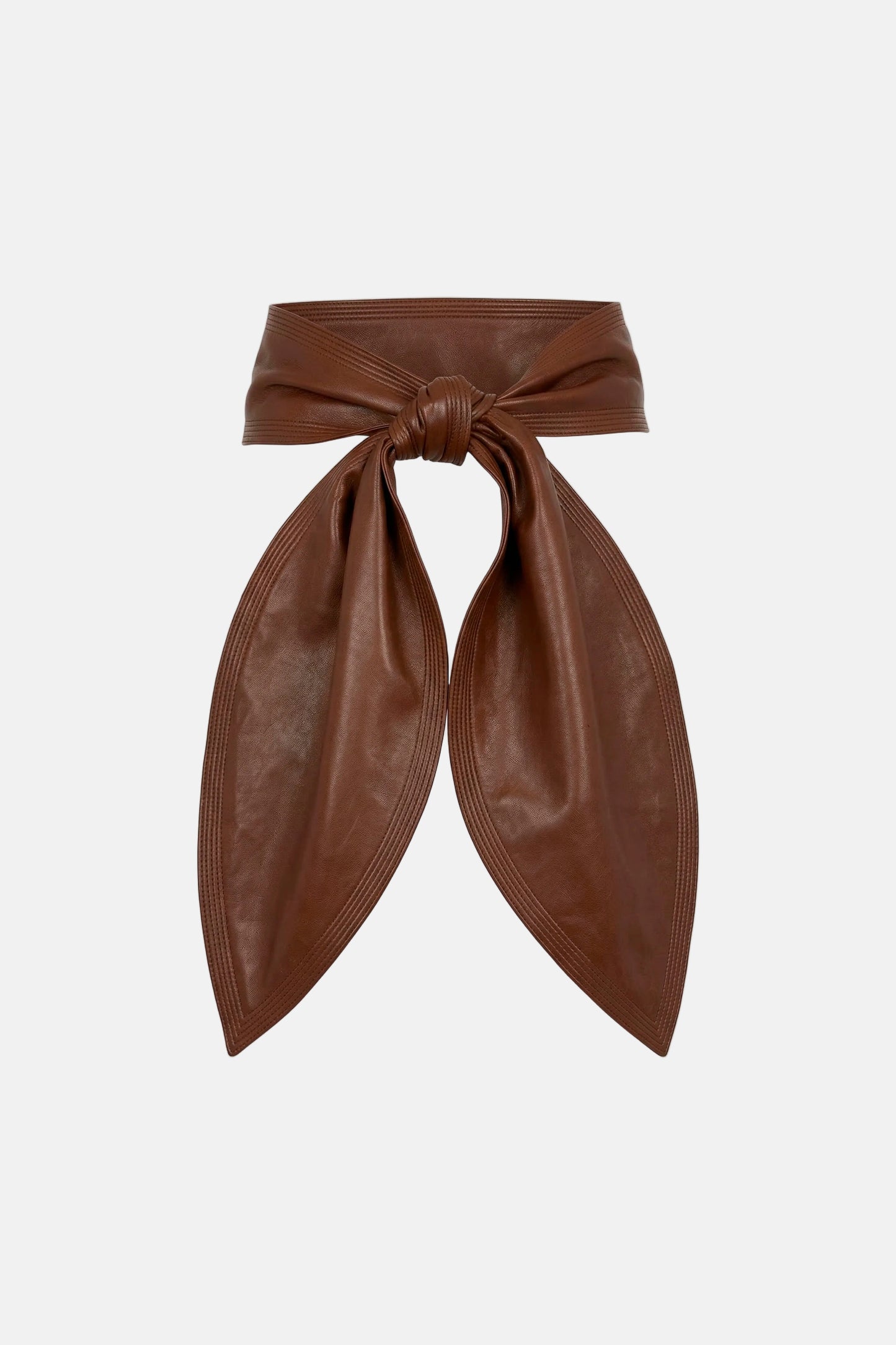 Bow Brown Leather Belt Belts PALOMO SPAIN 